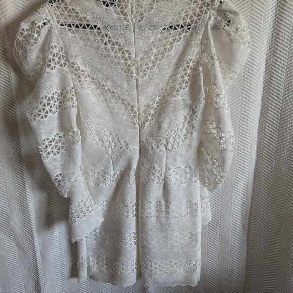 Bardot Lana Lace Mini Dress In Ivory women's size 6 Bridal shower bachelorette - Picture 4 of 14